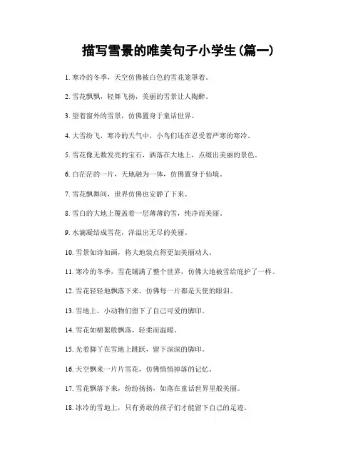 描写雪景的唯美句子小学生(精选合集2篇)