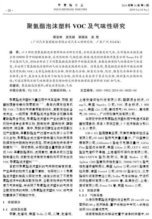 聚氨酯泡沫塑料VOC及气味性研究
