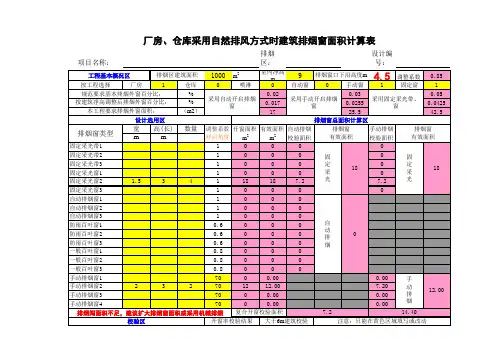 厂房、仓库自然排烟开窗面积计算--