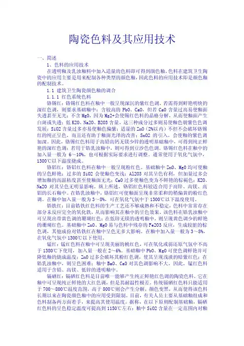陶瓷色料及其应用技1
