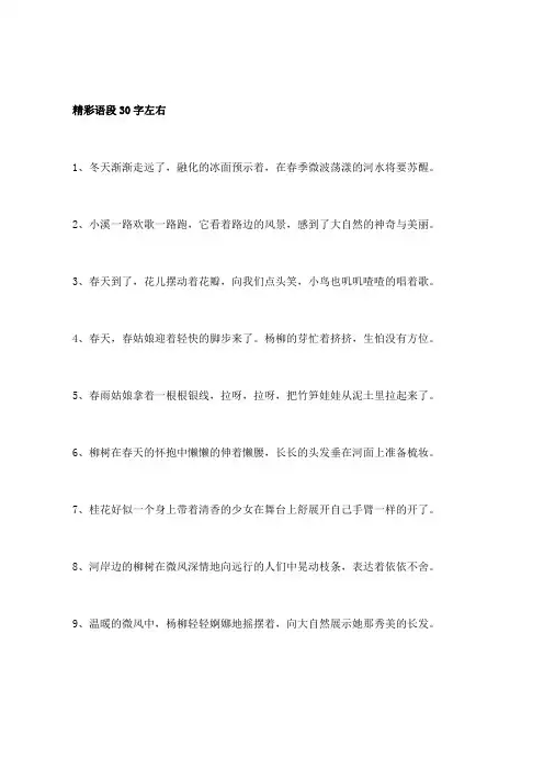 精彩语段30字左右