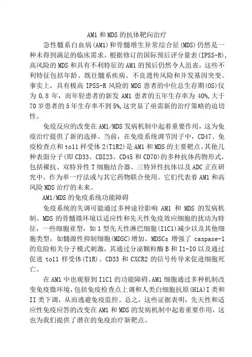 AML和MDS的抗体靶向治疗