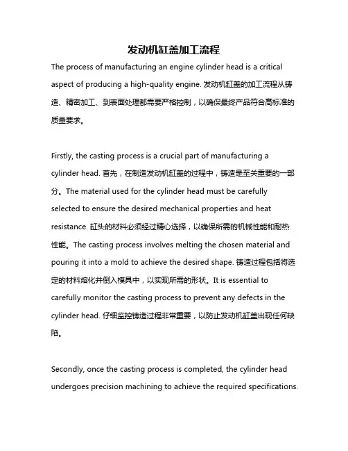 发动机缸盖加工流程