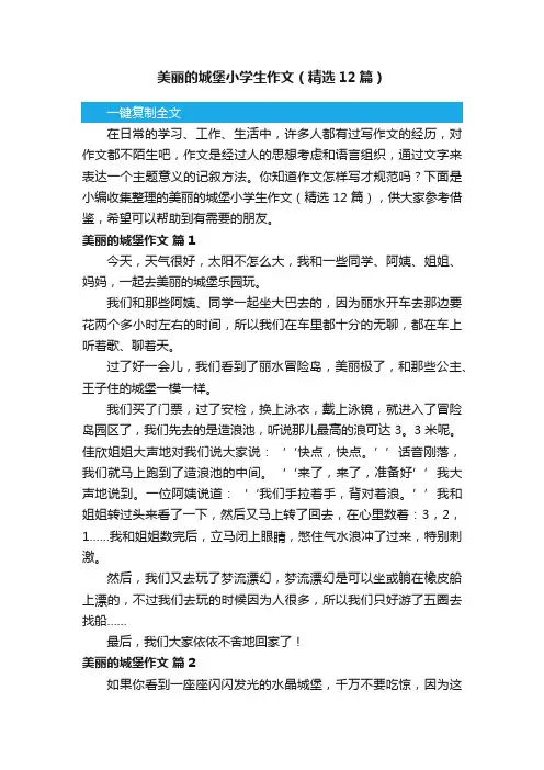 美丽的城堡小学生作文（精选12篇）