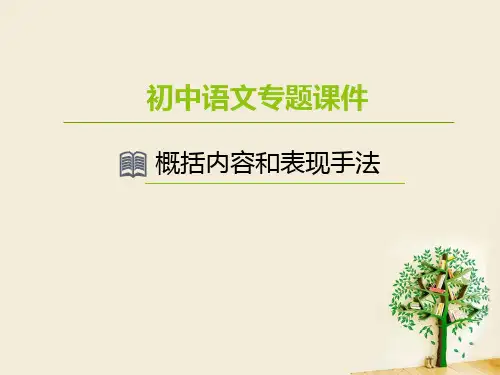 初中语文阅读专题4 概括内容和表现手法