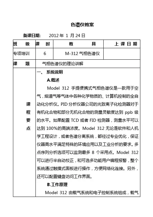 M-312型便携式气相色谱