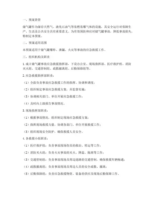储气罐专项应急预案范文