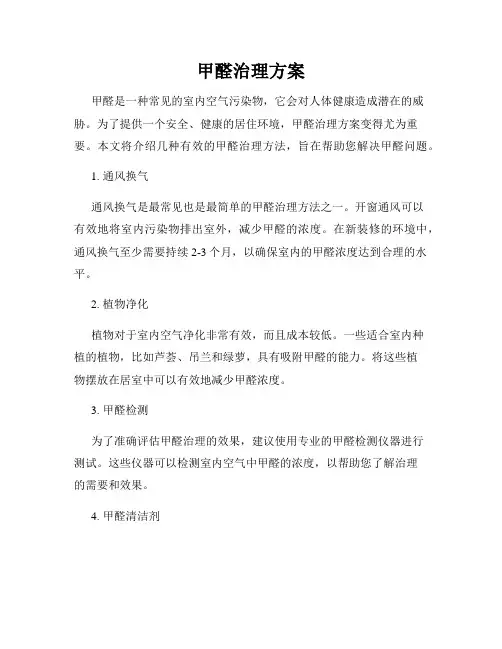 甲醛治理方案