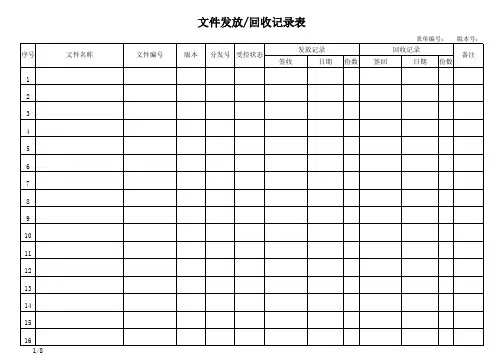 文件发放记录表
