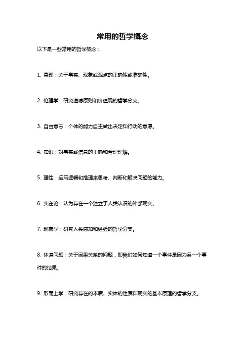 常用的哲学概念