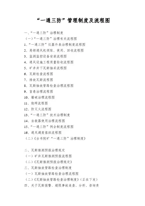 “一通三防”管理制度及流程图