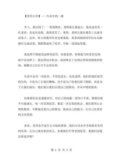 受罚小学作文范文
