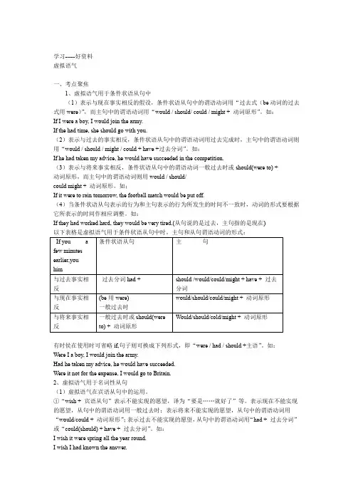 高考英语虚拟语气练习及详解汇编