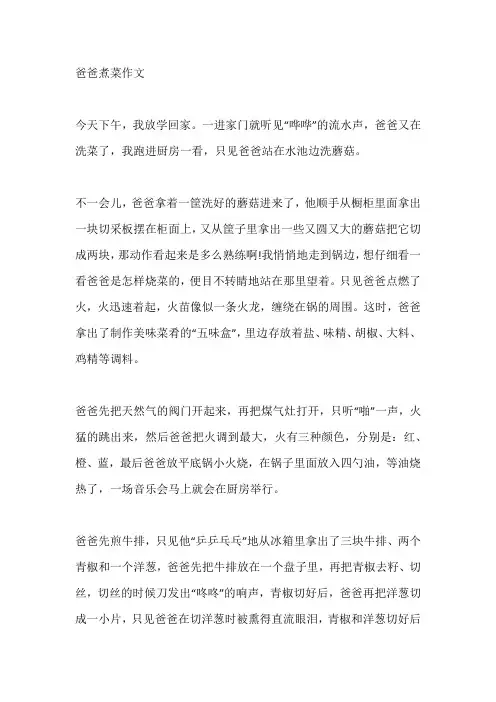 爸爸煮菜作文