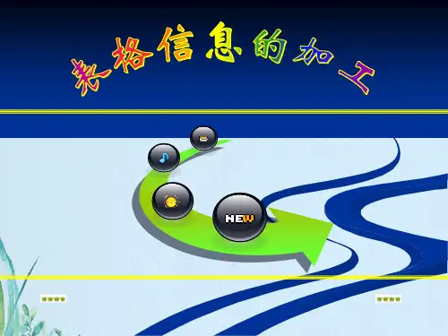 高中信息技术《表格信息的加工》课件