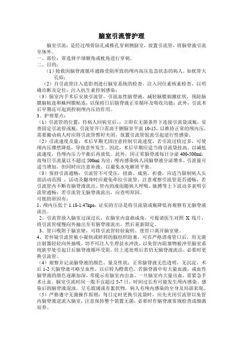 (完整版)脑室引流管护理