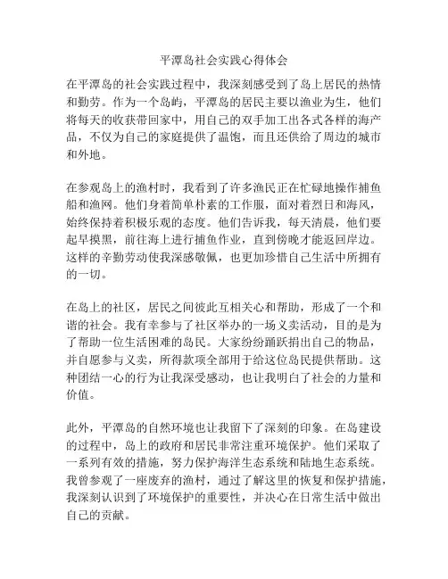 平潭岛社会实践心得体会