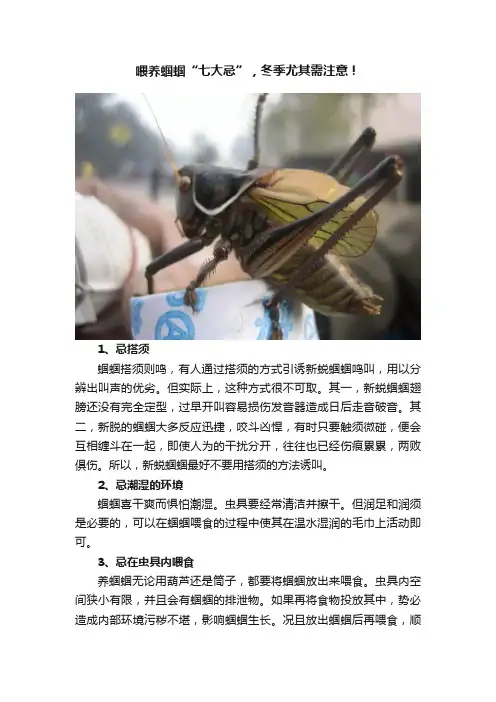 喂养蝈蝈“七大忌”，冬季尤其需注意！