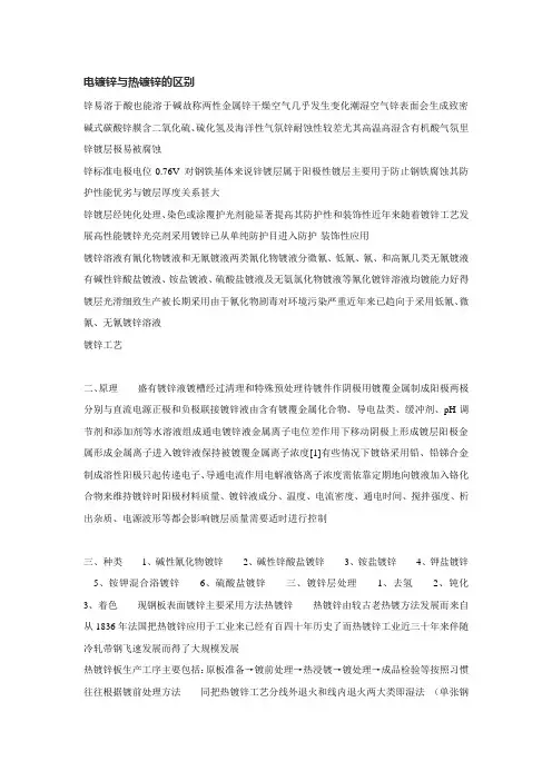 电镀锌与热镀锌的一些区别