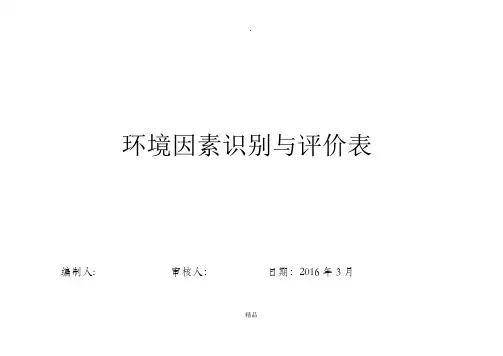 环境因素调查、评价表