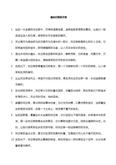 看向日葵的文案