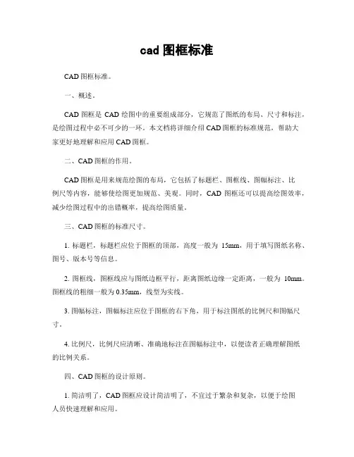 cad图框标准