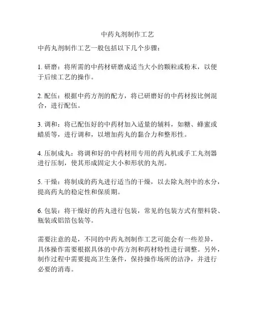 中药丸剂制作工艺