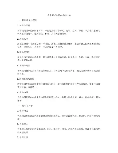 美术笔试知识点总结归纳