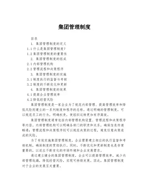 集团管理制度