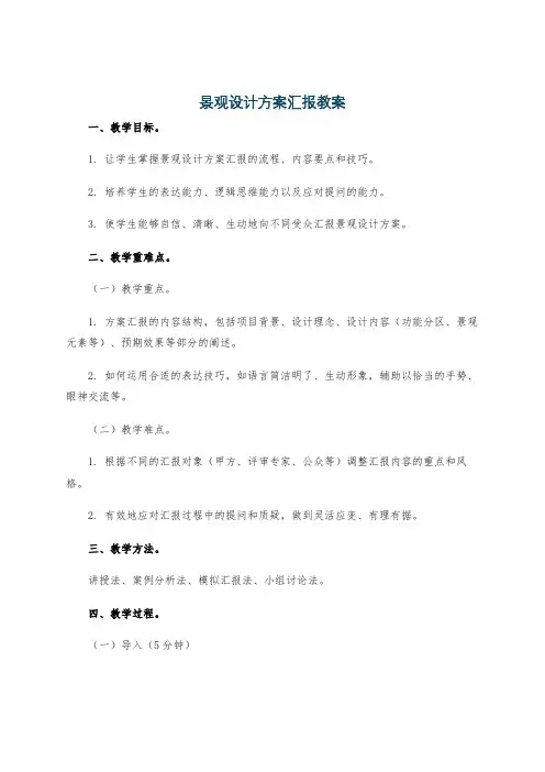 景观设计方案汇报教案