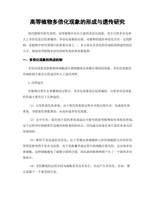 高等植物多倍化现象的形成与遗传研究
