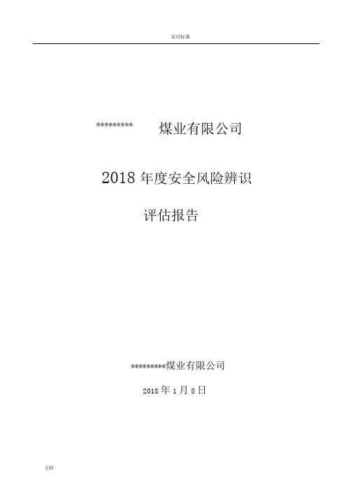 2018年煤矿安全系统风险辨识评估报告材料