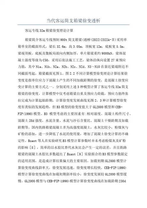 当代客运简支箱梁徐变透析