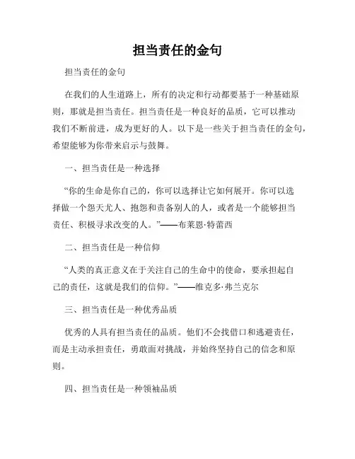担当责任的金句