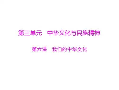 新高考政治通用版总复习一轮课件第一部分必修3第三单元第六课我们的中华文化