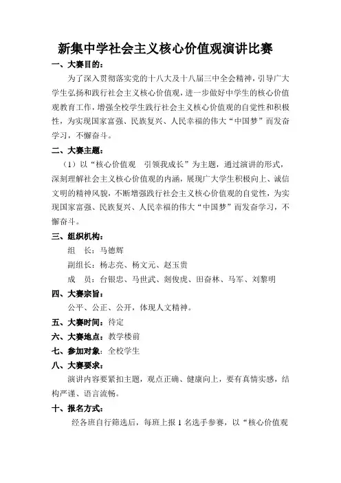 “培育和践行社会主义核心价值观”演讲比赛