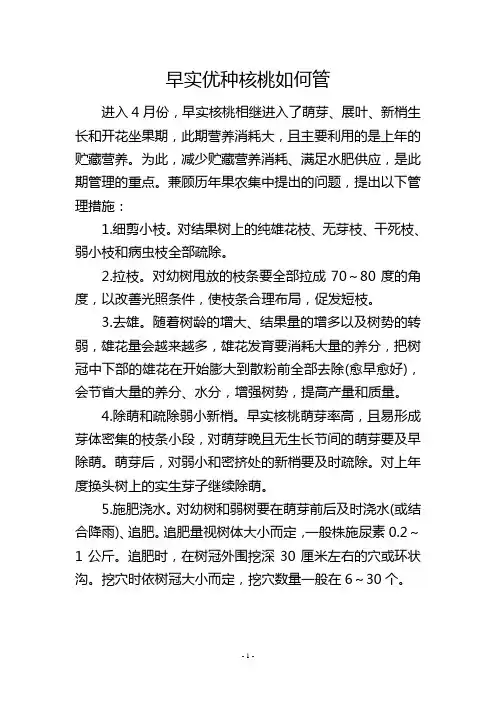 早实优种核桃如何管