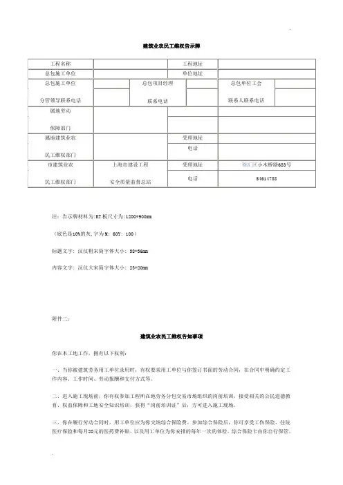 农民工维权告示牌