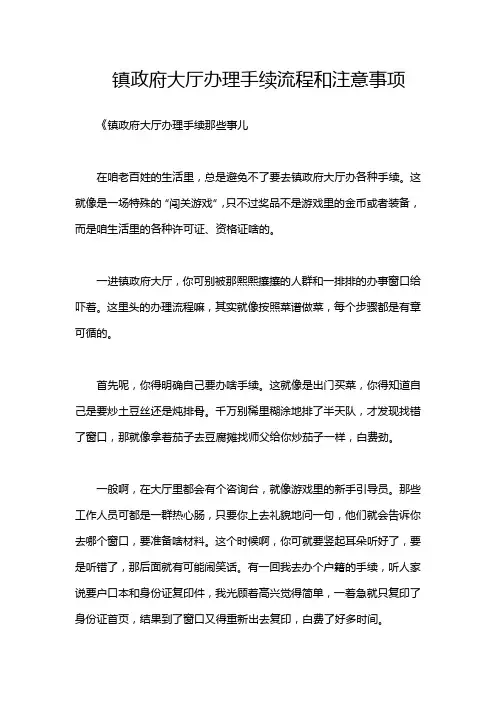 镇政府大厅办理手续流程和注意事项