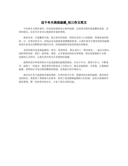 这个冬天我很温暖_初三作文范文