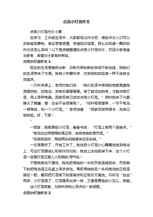 点亮小灯泡作文