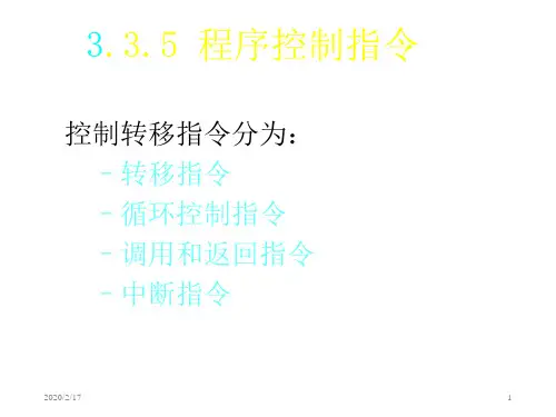 程序控制指令