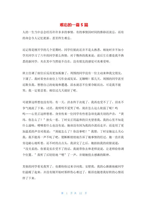 难忘的一幕5篇