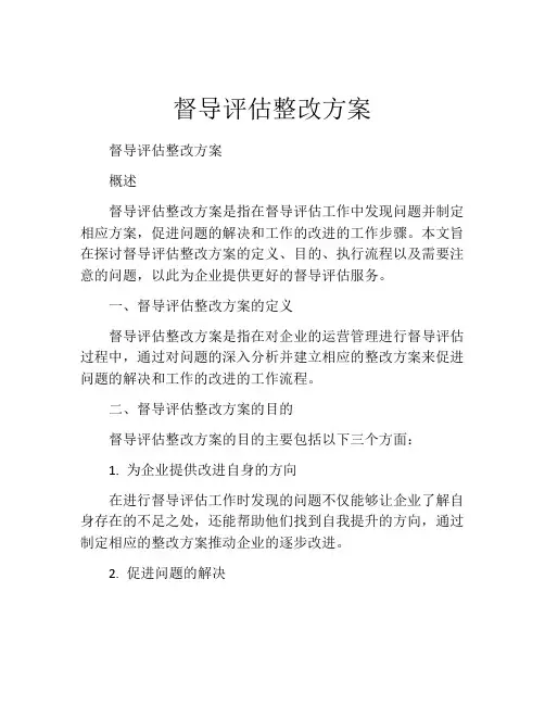 督导评估整改方案