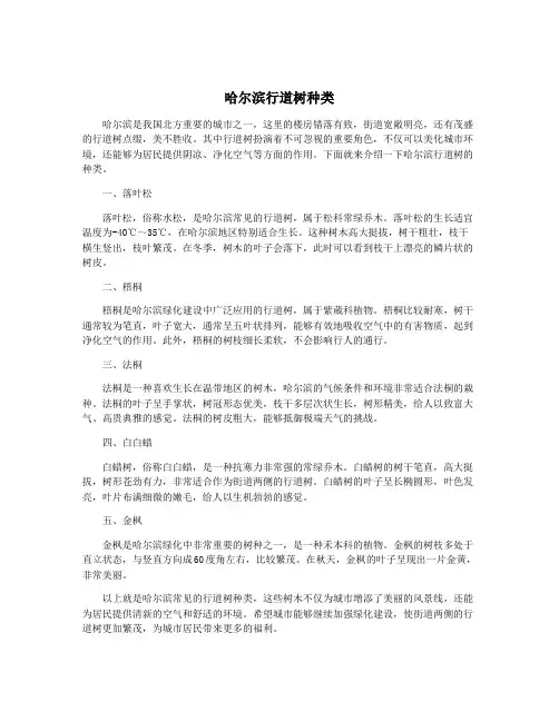 哈尔滨行道树种类