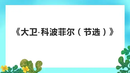 《大卫 科波菲尔(节选)》课件