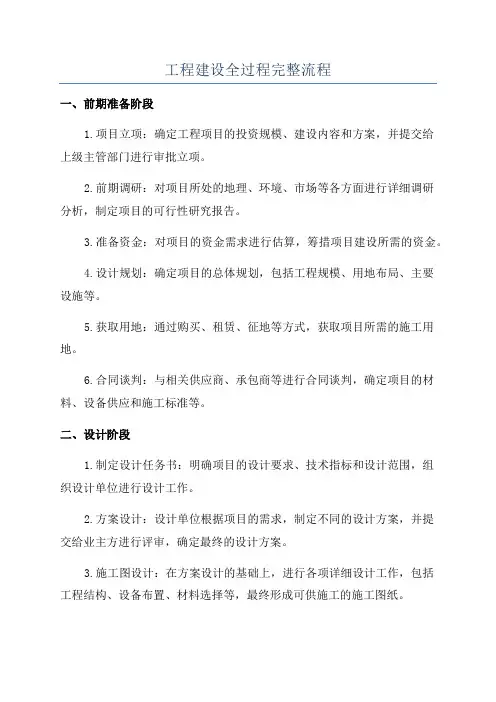 工程建设全过程完整流程
