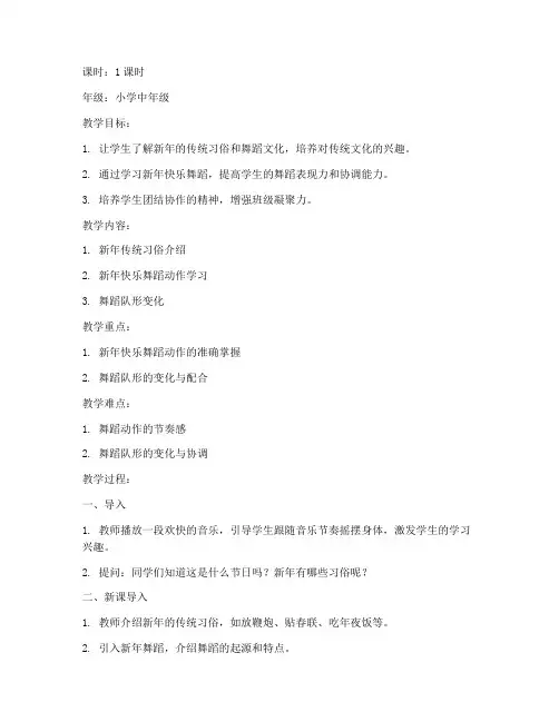 新年快乐舞蹈教案模板范文
