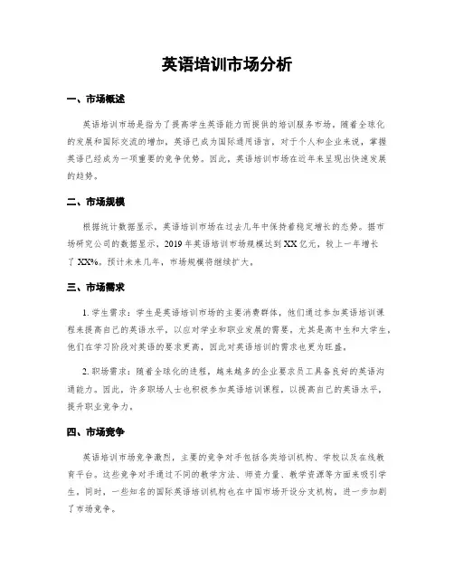 英语培训市场分析