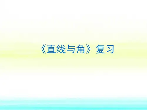 沪科版-数学-七年级上册-《直线与角》复习名师课件
